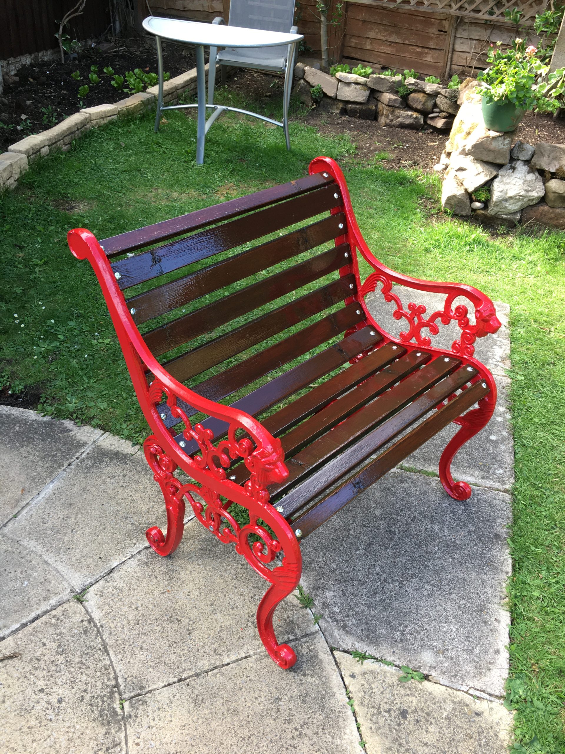 Garden seat refurbished